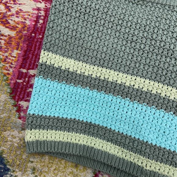 AE AMERICAN EAGLE Green Blue Crochet Knit Strapless Crop Tank Plus Size XXL Boho - Picture 4 of 5